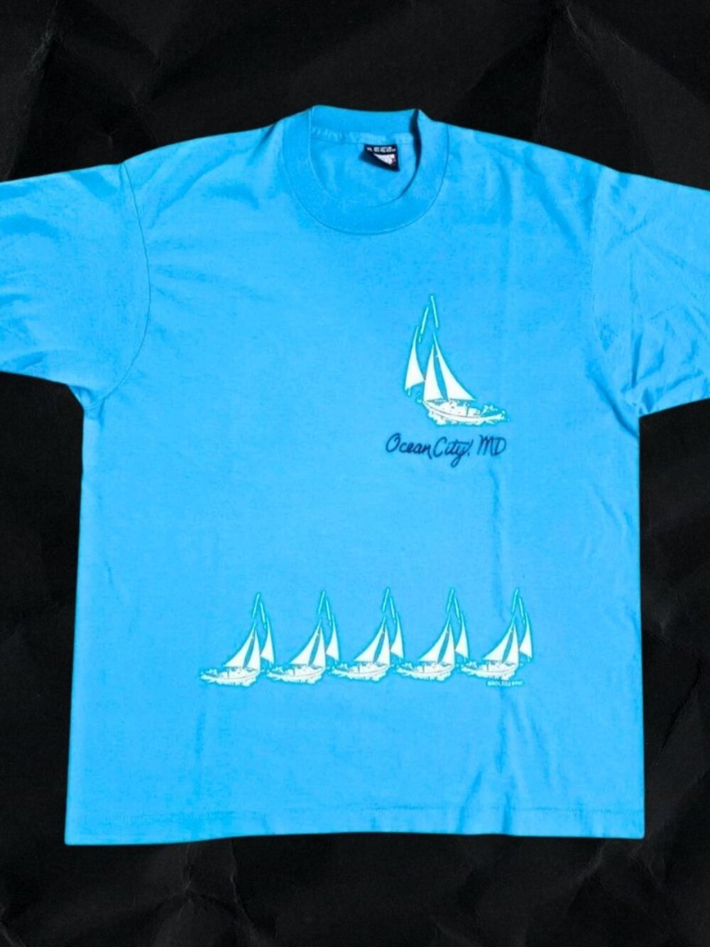 1987 Ocean City MD Single Stitch Sailboat Souvenir Tee Size XL Screen Stars Best